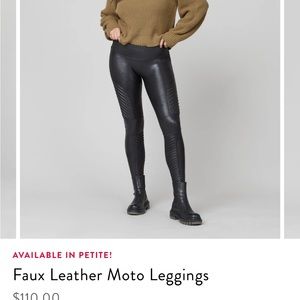 Spanx Faux Leather Moto Leggings XS